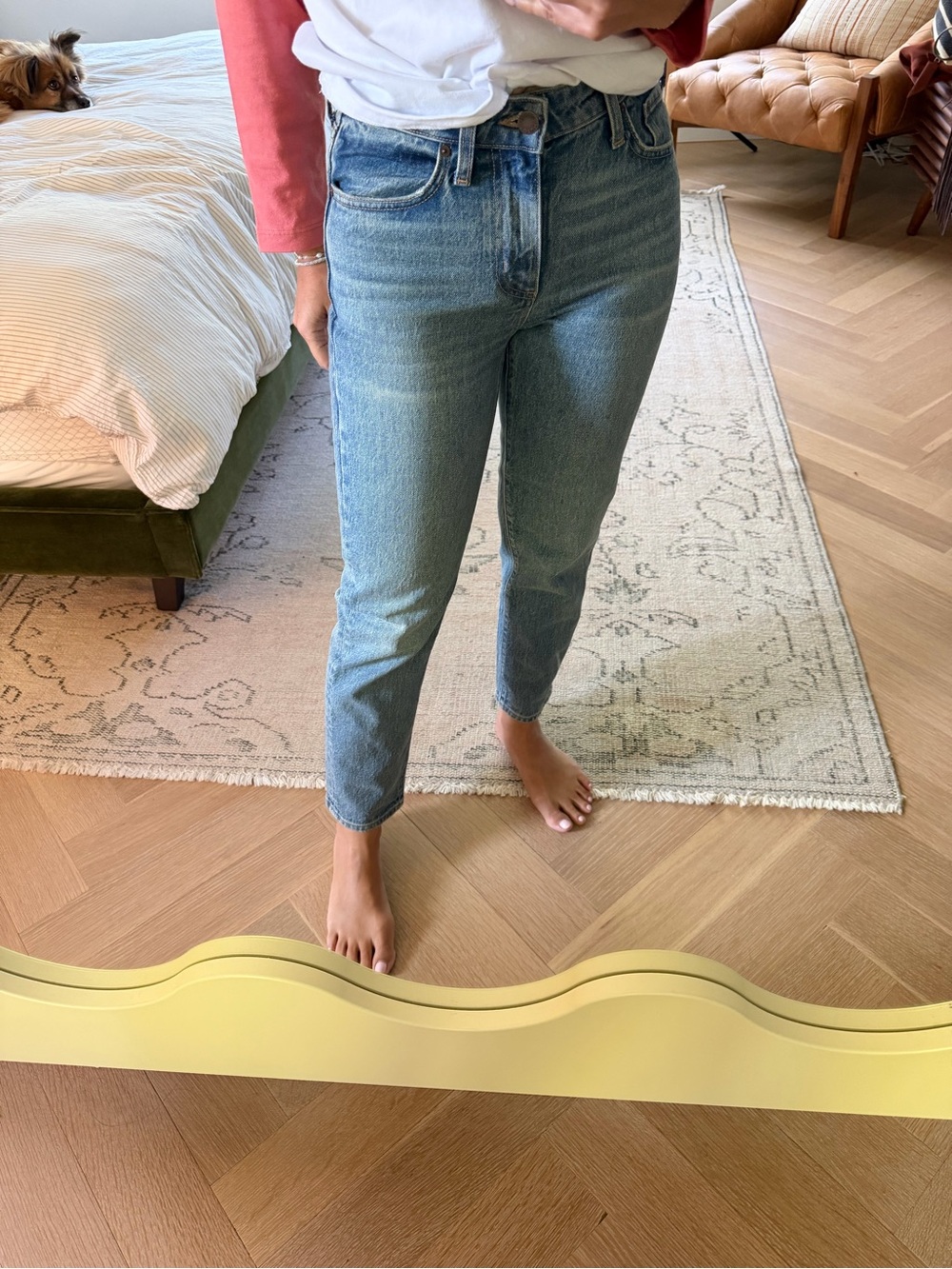 Denim Forum Geena High-Rise straight ankle Jean